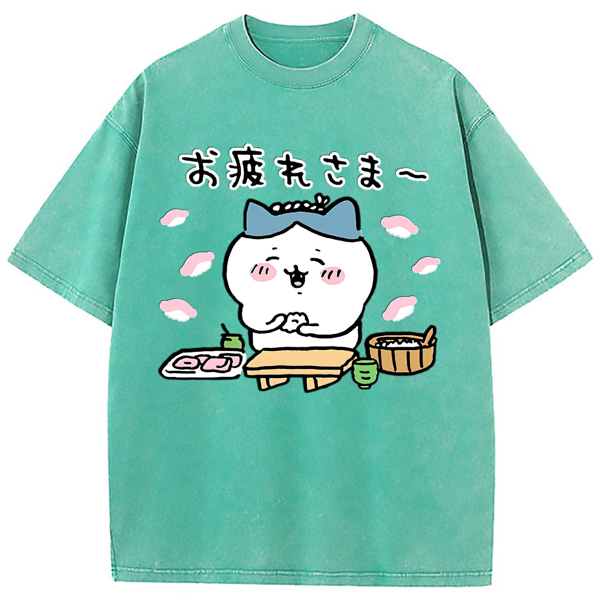 （画像用） ちいかわ ハチワレ Chii-kawa hachiware 綿100% ヴィンテージ風 半袖Tシャツ（フロントプリント）